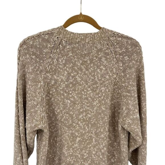 Carroll Reed Vintage Linen Cotton Blend Cardigan Grandpa Sweater Tan Medium - Picture 6 of 9